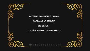 abogado Alfredo Dominguez Pallas en la localidad de Carballo