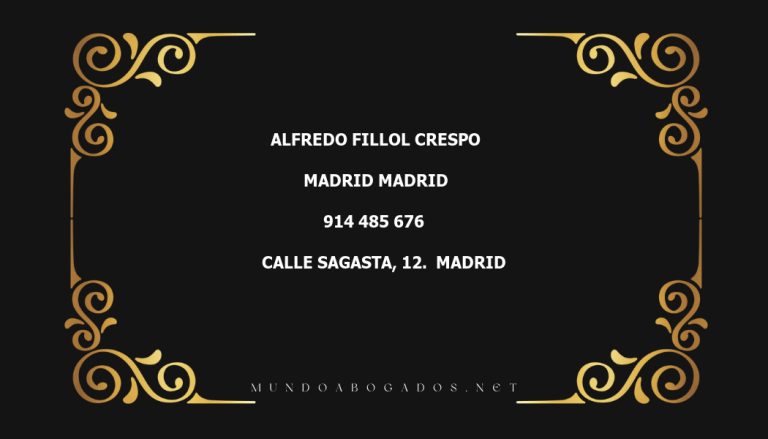 abogado Alfredo Fillol Crespo en la localidad de Madrid