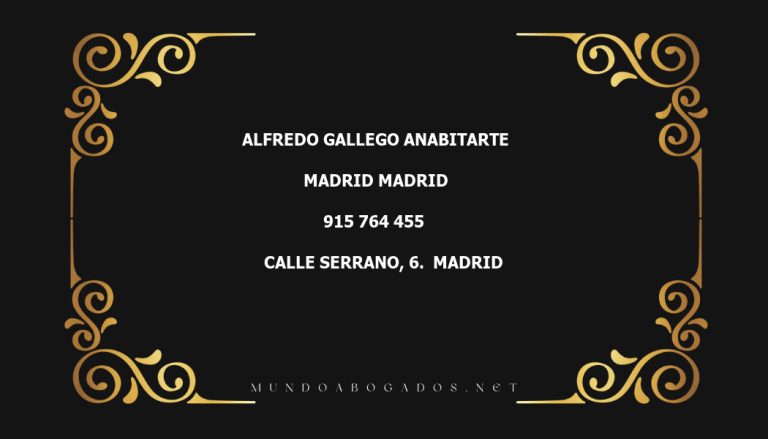 abogado Alfredo Gallego Anabitarte en la localidad de Madrid