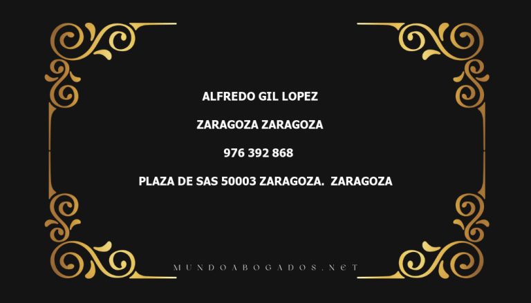 abogado Alfredo Gil Lopez en la localidad de Zaragoza