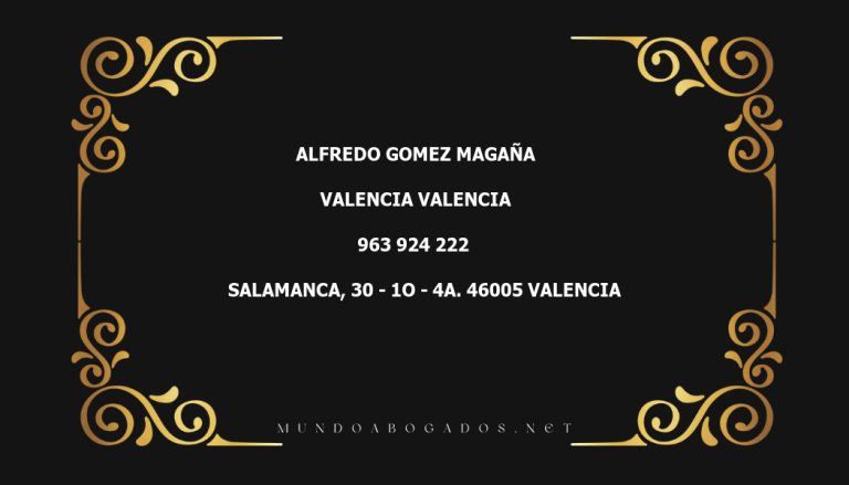 abogado Alfredo Gomez Magaña en la localidad de Valencia