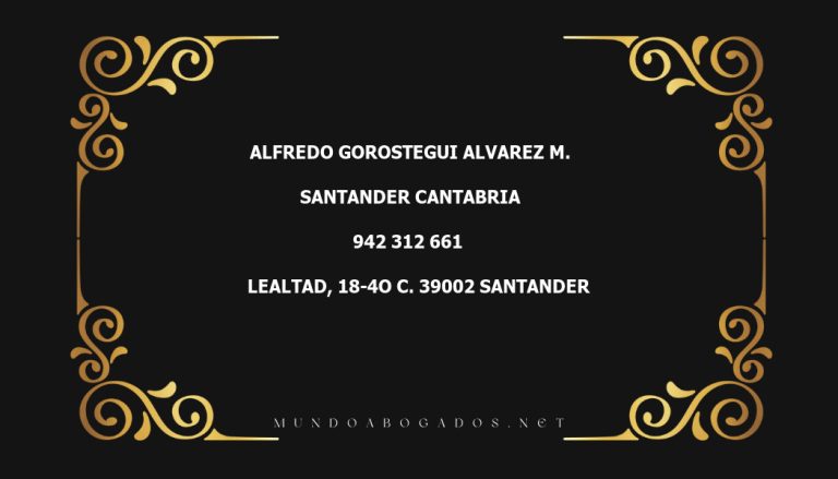 abogado Alfredo Gorostegui Alvarez M. en la localidad de Santander