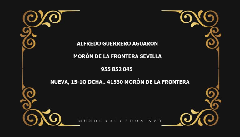 abogado Alfredo Guerrero Aguaron en la localidad de Morón de la Frontera