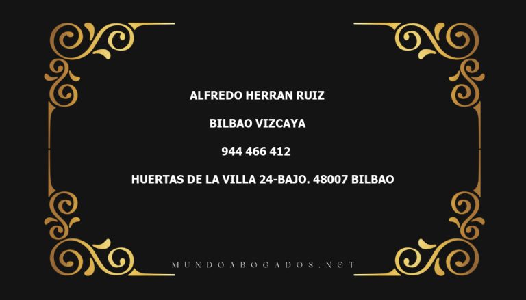 abogado Alfredo Herran Ruiz en la localidad de Bilbao