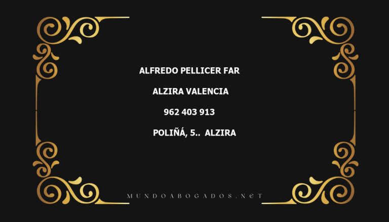 abogado Alfredo Pellicer Far en la localidad de Alzira