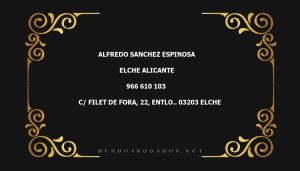 abogado Alfredo Sanchez Espinosa en la localidad de Elche