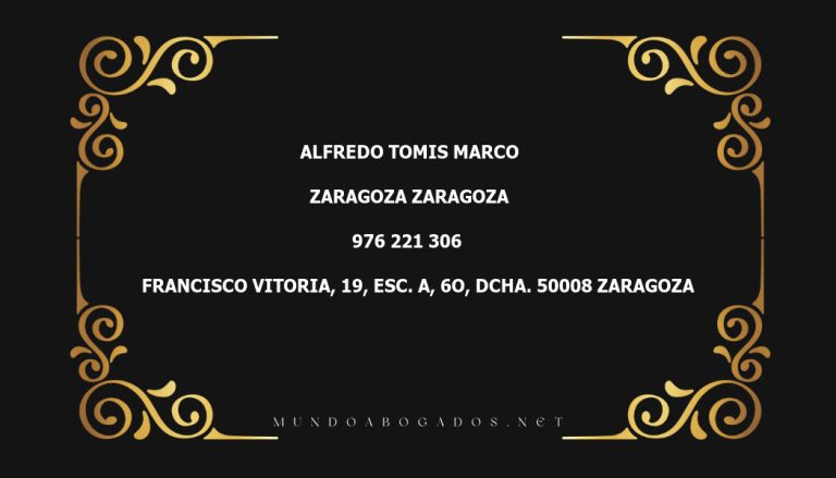 abogado Alfredo Tomis Marco en la localidad de Zaragoza