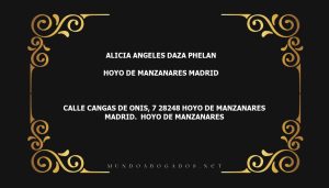 abogado Alicia Angeles Daza Phelan en la localidad de Hoyo de Manzanares