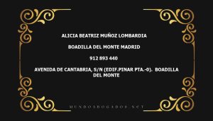 abogado Alicia Beatriz Muñoz Lombardia en la localidad de Boadilla del Monte