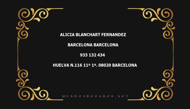 abogado Alicia Blanchart Fernandez en la localidad de Barcelona