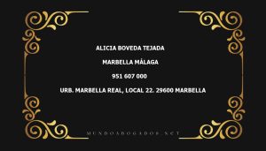 abogado Alicia Boveda Tejada en la localidad de Marbella