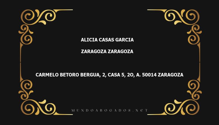 abogado Alicia Casas Garcia en la localidad de Zaragoza