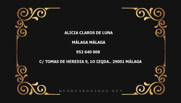 abogado Alicia Claros De Luna en la localidad de Málaga