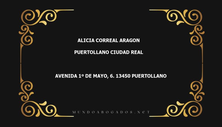 abogado Alicia Correal Aragon en la localidad de Puertollano