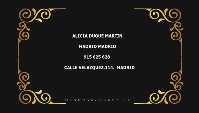 abogado Alicia Duque Martin en la localidad de Madrid