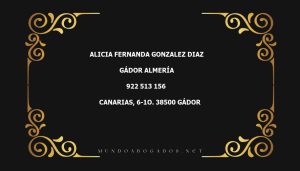 abogado Alicia Fernanda Gonzalez Diaz en la localidad de Gádor