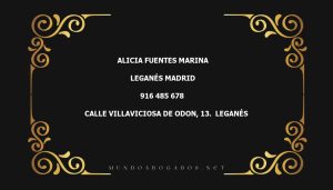 abogado Alicia Fuentes Marina en la localidad de Leganés