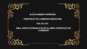 abogado Alicia Garbayo Hermoso en la localidad de Hospitalet de Llobregat