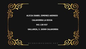 abogado Alicia Isabel Jimenez Asensio en la localidad de Calahorra