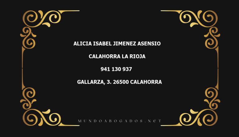 abogado Alicia Isabel Jimenez Asensio en la localidad de Calahorra