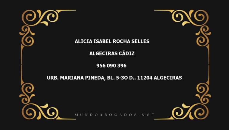 abogado Alicia Isabel Rocha Selles en la localidad de Algeciras