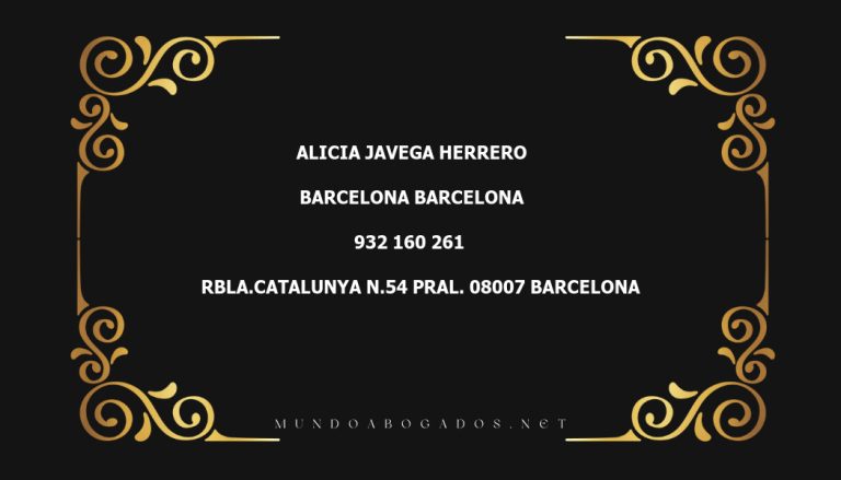 abogado Alicia Javega Herrero en la localidad de Barcelona