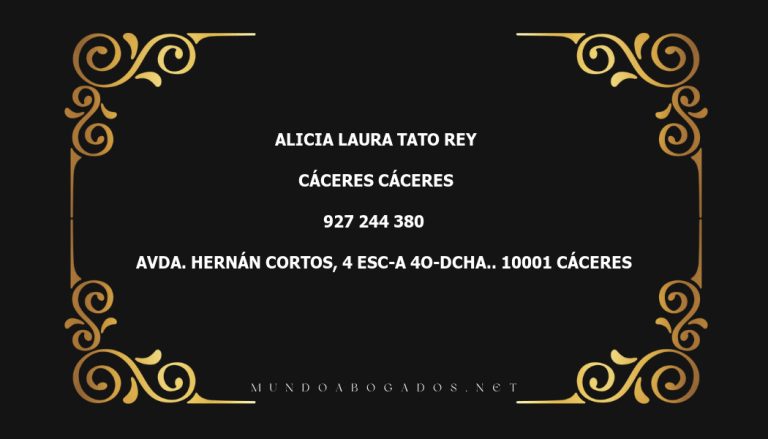 abogado Alicia Laura Tato Rey en la localidad de Cáceres