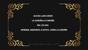 abogado Alicia Llan Lodos en la localidad de La Coruña