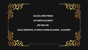 abogado Alicia Lopez Perez en la localidad de Alicante