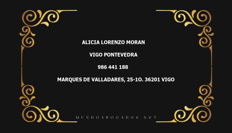 abogado Alicia Lorenzo Moran en la localidad de Vigo