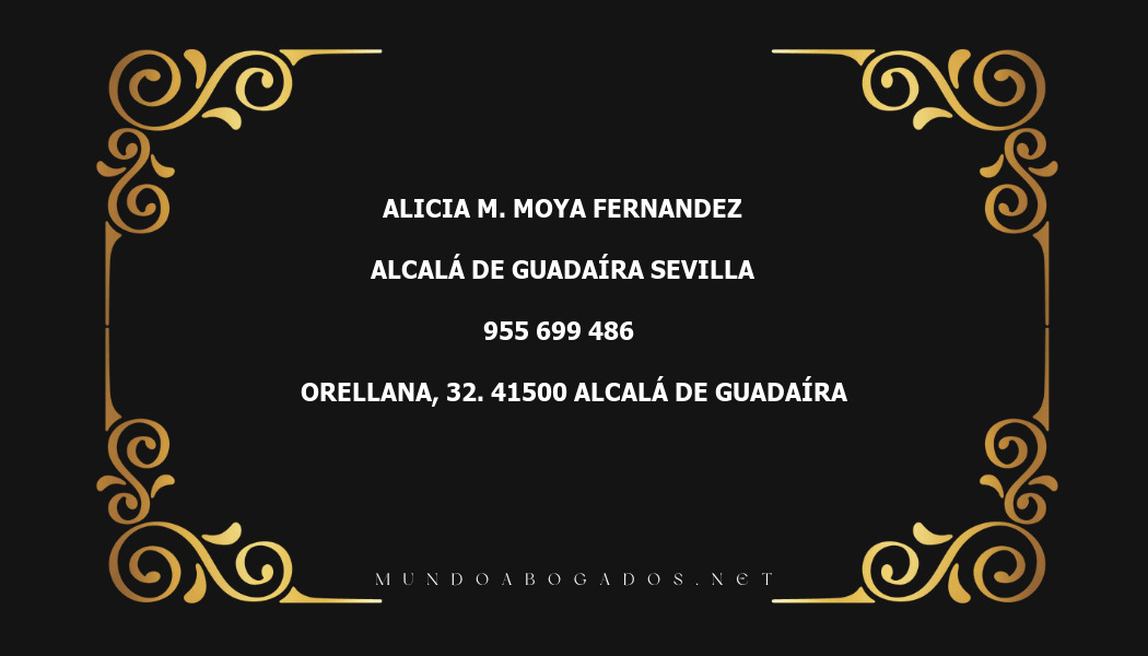 abogado Alicia M. Moya Fernandez en la localidad de Alcalá de Guadaíra