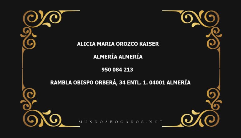 abogado Alicia Maria Orozco Kaiser en la localidad de Almería