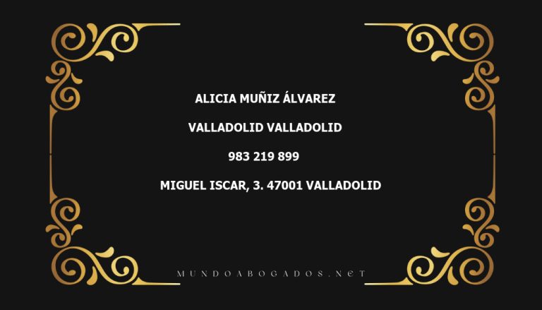 abogado Alicia Muñiz Álvarez en la localidad de Valladolid