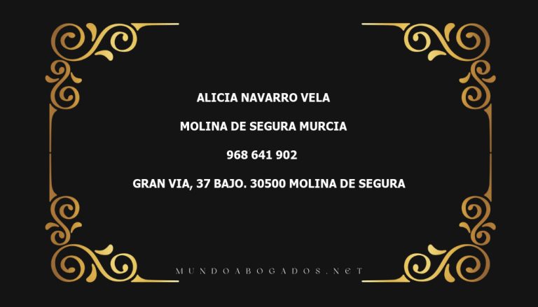 abogado Alicia Navarro Vela en la localidad de Molina de Segura