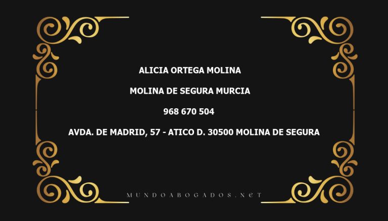 abogado Alicia Ortega Molina en la localidad de Molina de Segura