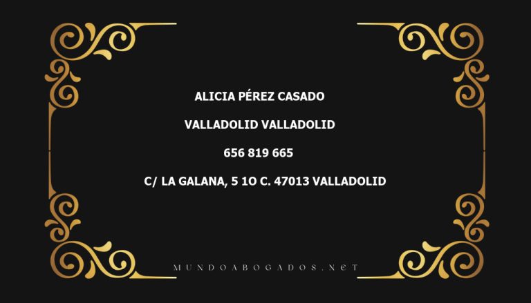 abogado Alicia Pérez Casado en la localidad de Valladolid