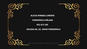 abogado Alicia Porras Lorente en la localidad de Fuengirola