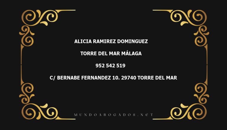 abogado Alicia Ramirez Dominguez en la localidad de Torre del Mar