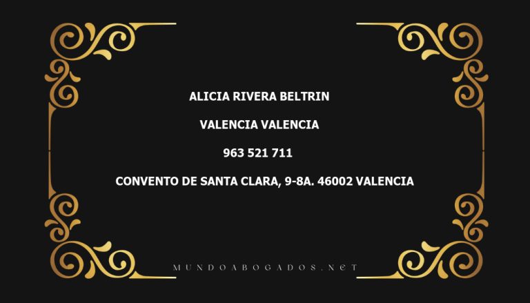 abogado Alicia Rivera Beltrin en la localidad de Valencia