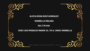 abogado Alicia Rosa Ruiz Gonzalez en la localidad de Marbella