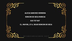 abogado Alicia Sanchez Herrera en la localidad de Rincon de Seca