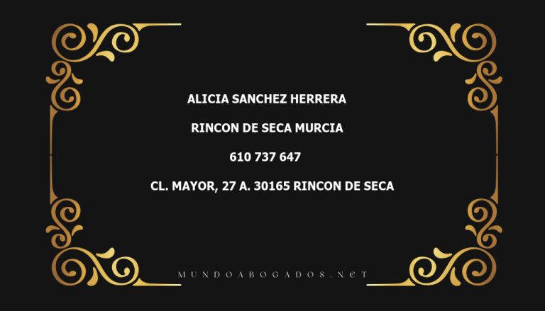 abogado Alicia Sanchez Herrera en la localidad de Rincon de Seca