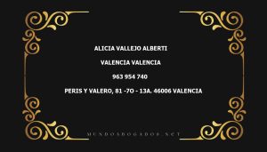 abogado Alicia Vallejo Alberti en la localidad de Valencia