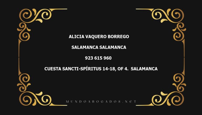 abogado Alicia Vaquero Borrego en la localidad de Salamanca