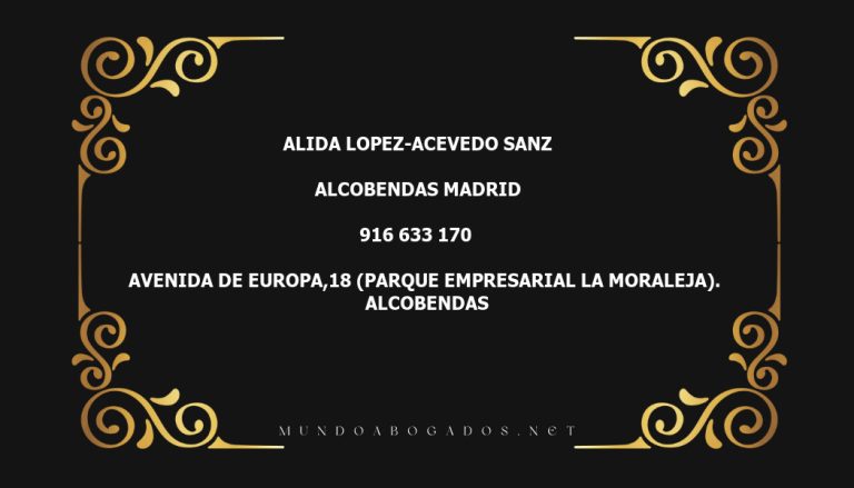 abogado Alida Lopez-Acevedo Sanz en la localidad de Alcobendas