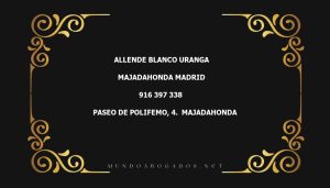 abogado Allende Blanco Uranga en la localidad de Majadahonda