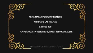 abogado Alma Maria Perdomo Romero en la localidad de Arrecife