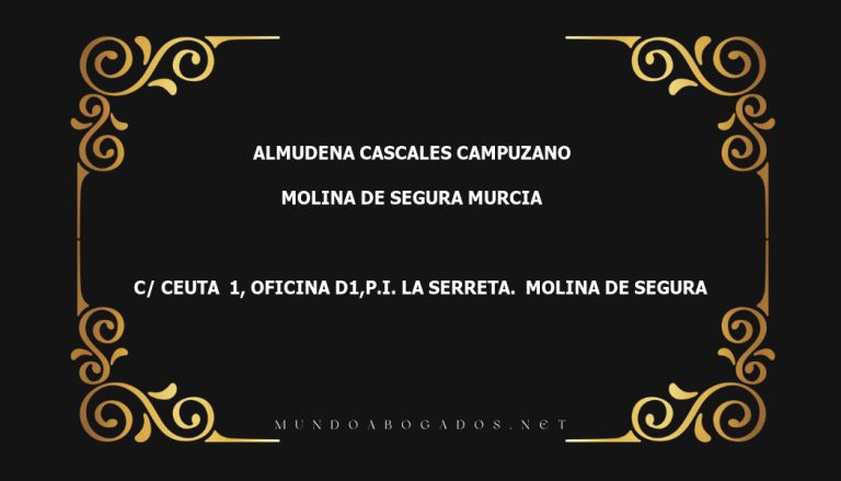 abogado Almudena Cascales Campuzano en la localidad de Molina de Segura