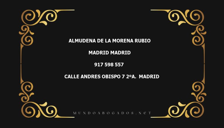 abogado Almudena De La Morena Rubio en la localidad de Madrid