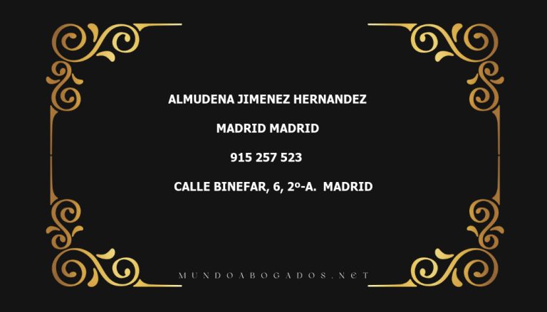 abogado Almudena Jimenez Hernandez en la localidad de Madrid